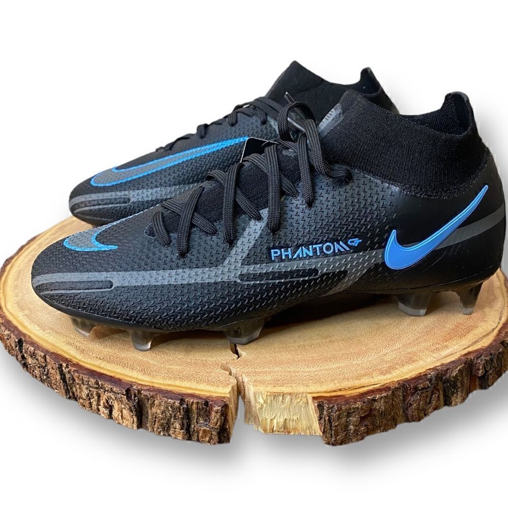 New Nike Phantom GT2 Elite DF FG “Black Grey Blue” Soccer Mens size 5 CZ9889-004